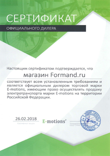 Официальный дилер E-motions в Москве
