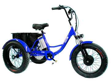 Электрический трицикл фэтбайк GreenCamel Трайк-F20 (500W 12Ah), Синий